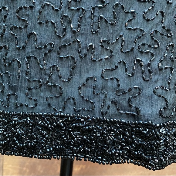 ✨HP✨ Vintage Laurence Kazar Beaded Silk Cocktail Dress - Picture 13 of 14